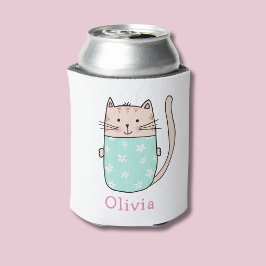 Porta-lata Gato Fofo Nome Personalizado Customizado
