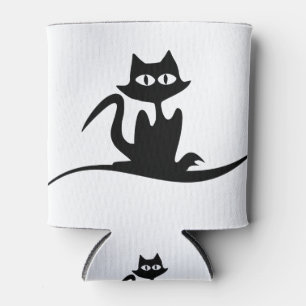 Porta-lata Gato Halloween Black Silhouette Spooky Animal Pet