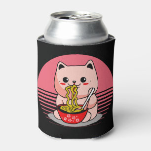 Porta-lata Gato Kawaii bonito comendo rêmen