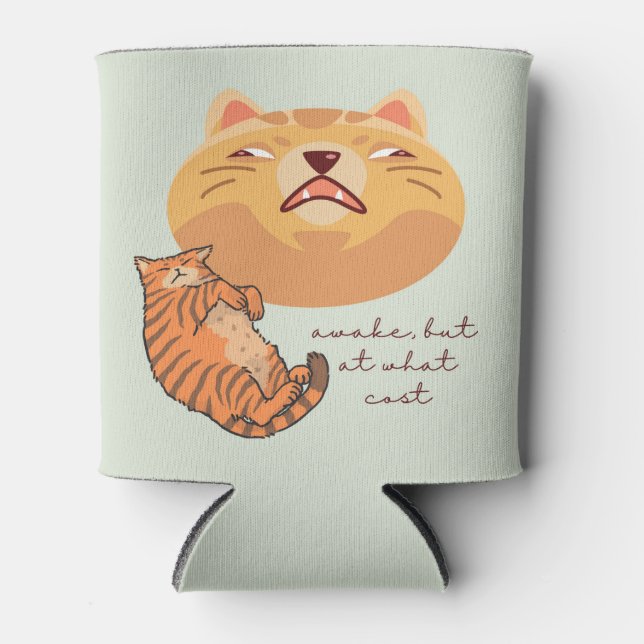 Porta-lata Gato Laranja Cansado (Frente)