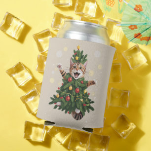 Porta-lata Gato Laranja Gengibre Árvore De Natal Natal Fofo