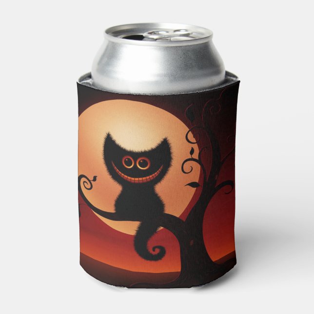 Porta-lata Gato Negro/Fresco do Halloween (Can Front)