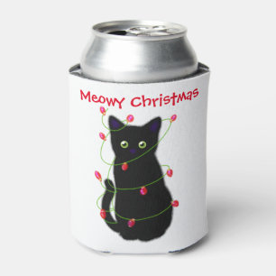 Porta-lata Gato negro Meowy Christmas Luzes cintilantes