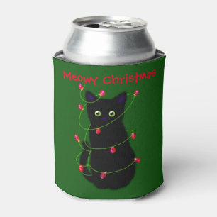 Porta-lata Gato negro Meowy Christmas Luzes cintilantes
