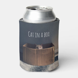 Porta-lata Gato numa caixa. O mestre do gato Zen.