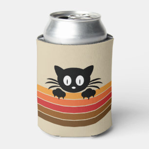 Porta-lata Gato preto bonito com tiras retrorreflectoras