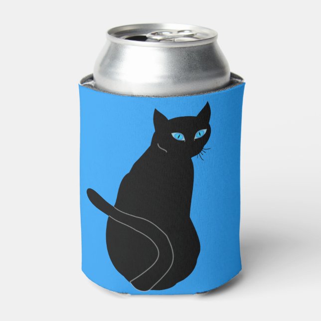 Porta-lata Gato Preto com Olhos Azuis Pode Resfriar (Can Front)