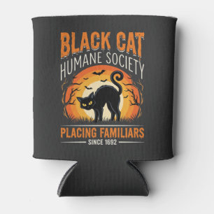 Porta-lata Gato Preto Halloween Humane Society Gráfico Vintag