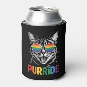 Porta-lata Gato Purride Gay Lésbica Arco-íris LGBTQ Aliado Or
