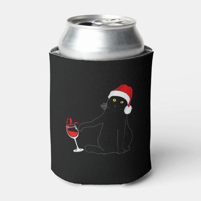 Porta-lata Gato Que Era Suor De Natal Para Homens Vinho (Can Front)