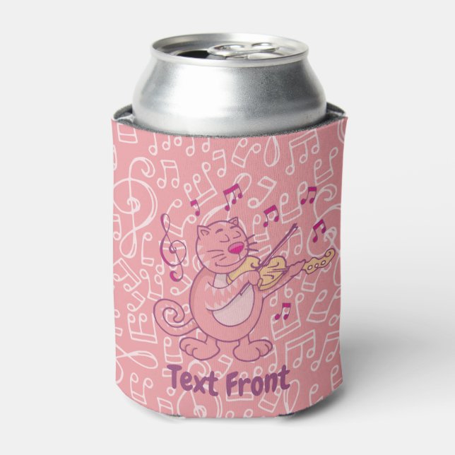 Porta-lata Gato Rosa com Coluna de Frasco de Violino (Can Front)