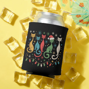 Porta-lata Gatos com Visual Moderno de Meados do Século Natal