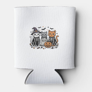 Porta-lata Gatos de Esqueleto Fofo de Halloween Gravura Vinta