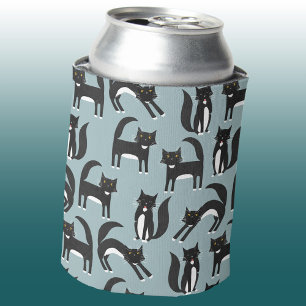 Porta-lata Gatos de Tuxedo preto e branco