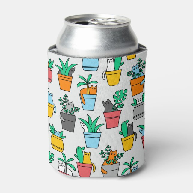 Porta-lata Gatos nos vasos de flores (Can Front)