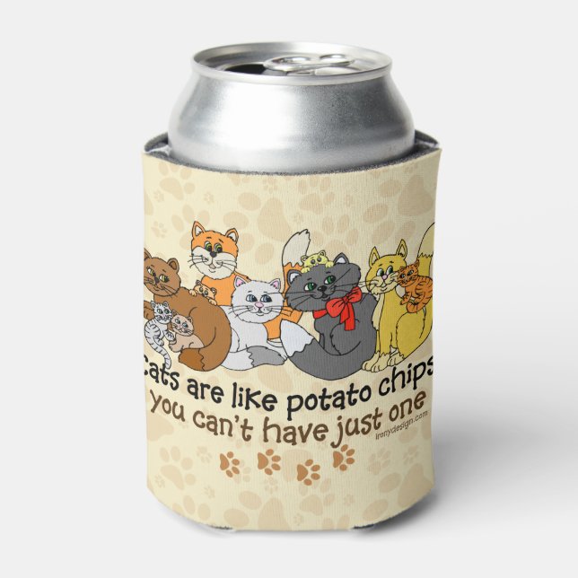 Porta-lata Gatos são como batatas fritas (Can Front)