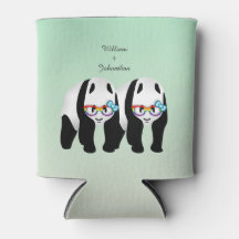 Gay Bonito Pandas Rainbow Glass Favor De Casamento
