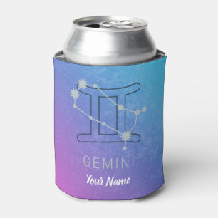 Porta-lata Gemini Zodiac - Sinal de Estrela Watercolor Horosc