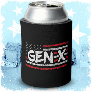 Porta-lata Gen Xer Generation X American Flag Gen X