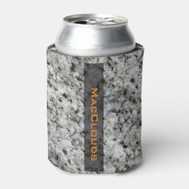 Porta-lata Geologia White Granite Rock Textura com Nome (Can Front)