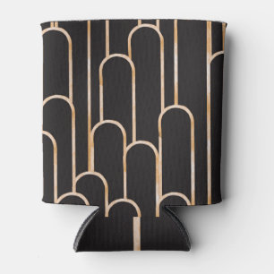 Porta-lata Geometria da Arte Deco: Papel de parede Dourado de