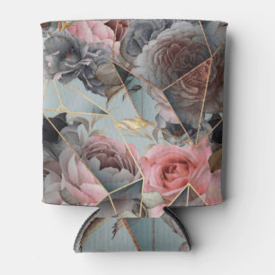 Porta-lata Geometria de cristal floral, fundo de luz aquosa