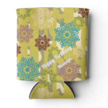 Geometric Flower Motiff Urban Camo Stripes Pattern