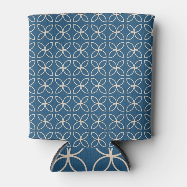 Porta-lata Geométrico, fundo de na moda. (Frente)