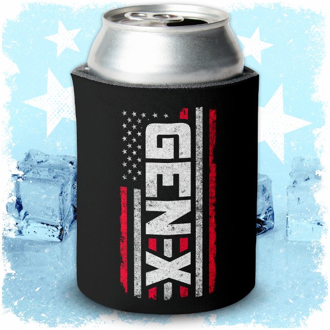 Porta-lata Geração X Orud Gen Xer American Flag Gen X (Criador carregado)