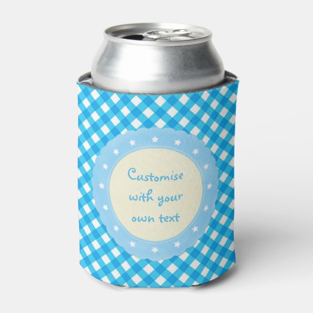 Porta-lata Ginga Azul Brilhante com Texto Personalizado (Can Front)