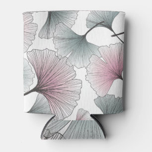 Porta-lata Gingko Biloba desenhada à mão.