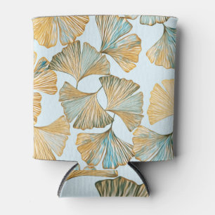 Porta-lata Gingko deixa aquarela padrão sem costura