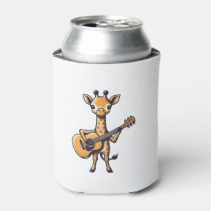 Porta-lata Girafa Bonita Tocando Violão Girafas Músico Musi