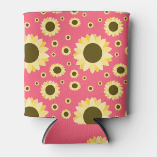 Porta-lata Girassóis brilhantes a rosa