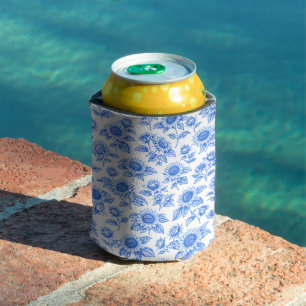 Porta-lata Girassóis Elegantes Toile du Jouy - Botânico Azul