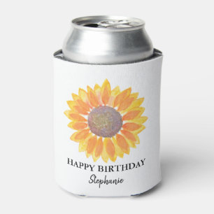 Porta-lata Girassol de Aniversário Personalizado Feliz