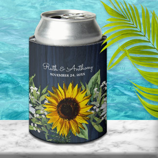 Porta-lata Girassol Marinho Russo Azul|Favor de Casamento Dai