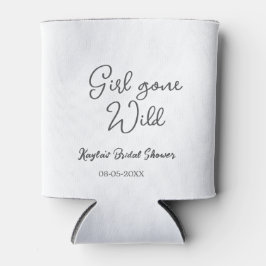 Porta-lata Girl gone wild bridal shower name date simple mini