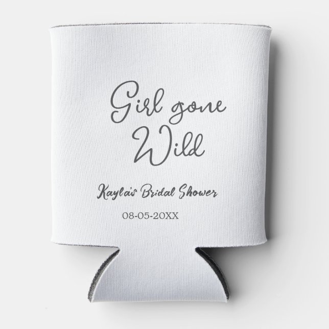 Porta-lata Girl gone wild bridal shower name date simple mini (Frente)