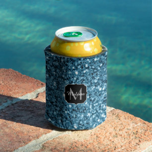 Porta-lata Glitter azul-bebê faísca Monograma