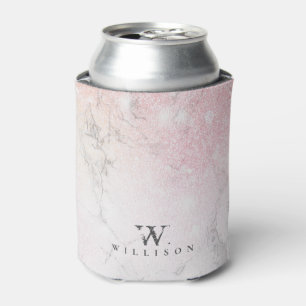 Porta-lata Glitter de rosa de Marble Personalizado