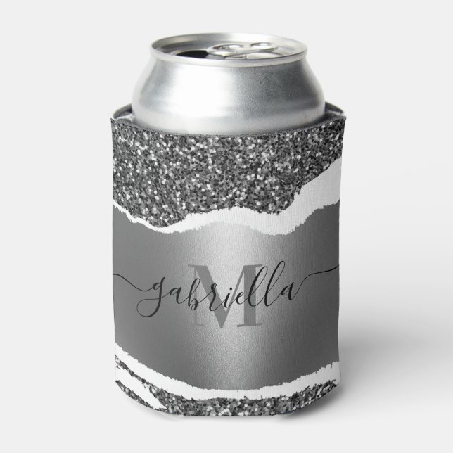 Porta-lata Glitter metálico e prata (Can Front)