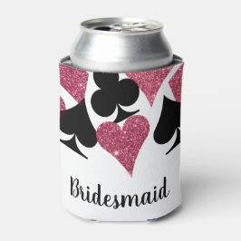 Porta-lata Glitter Rosa Vegas Bridesmaid Personalizado Pode R