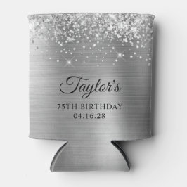 Porta-lata Glittery Silver Foil 75º Aniversário