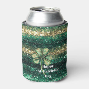 Porta-lata Glitz de Ouro Verde Trevo Dia de São Patrício