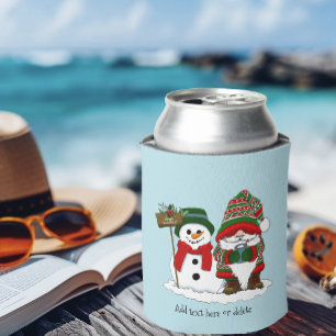 Porta-lata Gnomo de Natal Aconchegante Boneco de Neve Férias