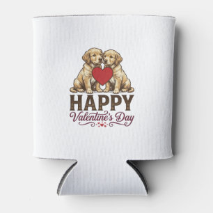 Porta-lata Golden Retriever Feliz Dia dos Namorados