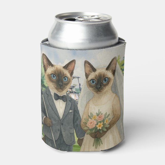Porta-lata Golf Wedding for Cat Lovers on the course (Can Front)