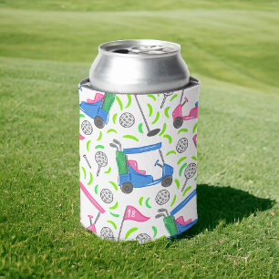 Porta-lata Golfe Verde Azul Rosa