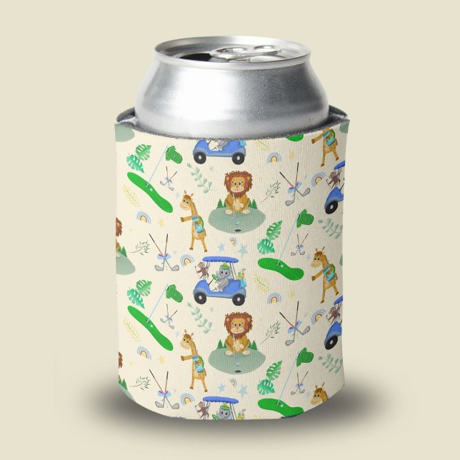 Porta-lata Golfing Jungle Animal Personalize O Bebê (Criador carregado)